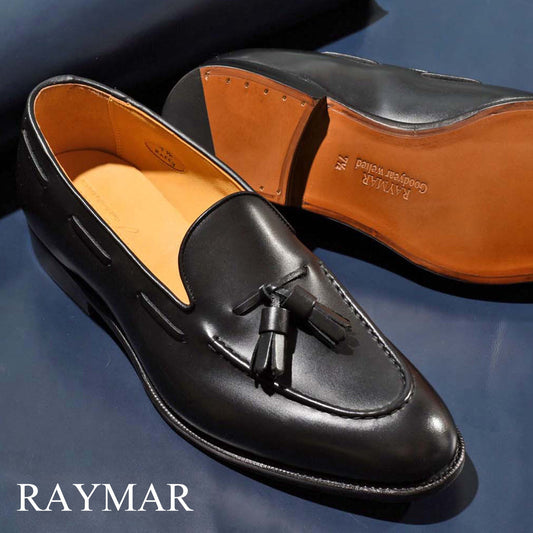 タッセルローファー ブラック Raffy RAYMAR グッドイヤーウェルト ビジネスシューズ 革靴 24.0cm‾27.0cm レイマー ローファー ビジカジ