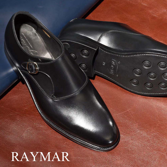 シングルモンクストラップ ブラック Josh RAYMAR グッドイヤーウェルト ビジネスシューズ 革靴 24.0cm‾27.0cm レイマー シングルモンク ラバーソール