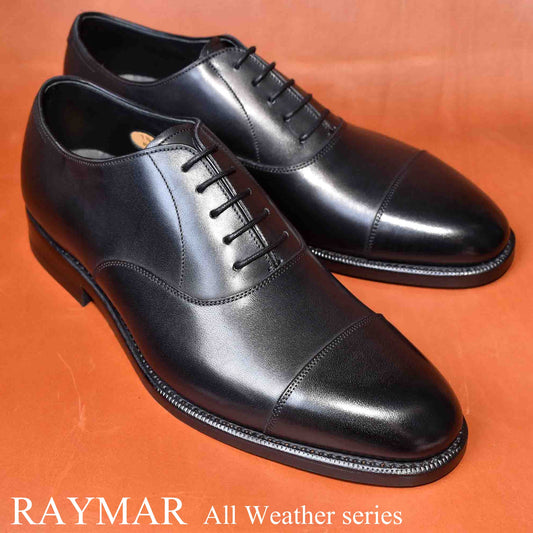 ビジネスシューズ 革靴 RAYMAR ストレートチップ ブラック オールウェザーシリーズ グッドイヤーウェルト 23.5cm‾28.0cm レイマー 全天候型モデル 内羽根 ラバーソール Vibram May