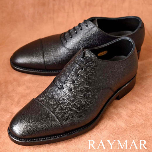 ビジネスシューズ 革靴 RAYMAR シボ革ストレートチップ ブラック オールウェザーシリーズ グッドイヤーウェルト 23.5cm‾28.0cm レイマー 全天候型モデル 内羽根 ラバーソール Vibram Fortis