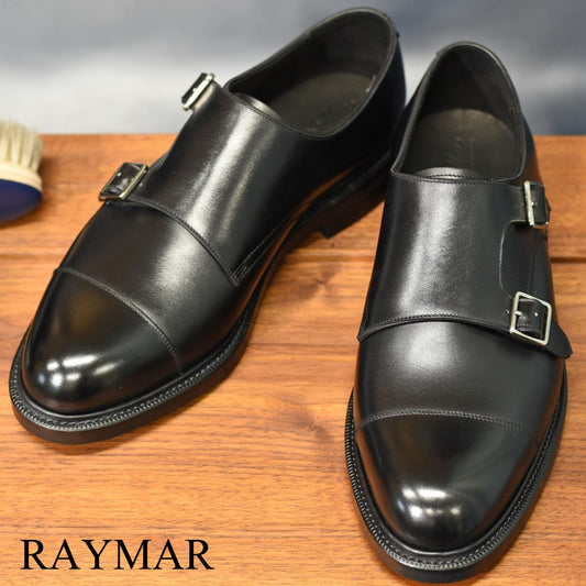 ビジネスシューズ 革靴 RAYMAR ダブルモンクストラップ ブラック Weinheimer グッドイヤーウェルト 23.5cm‾28.0cm レイマー ワインハイマー モンクストラップ ラバーソール Vibram Ted ダブルソール