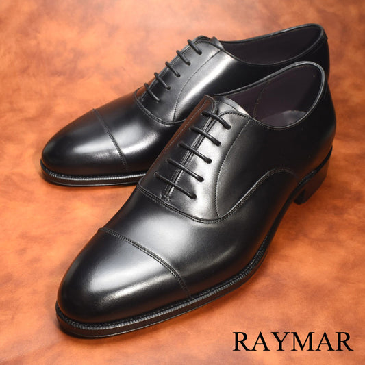 ビジネスシューズ 革靴 RAYMAR ストレートチップ ブラック ワインハイマー ハンドソーンウェルト 九分仕立て　23.5cm‾28.0cm レイマー ボックスカーフ 内羽根  革底 レザーソール Ethan
