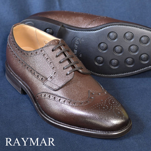 ビジネスシューズ 革靴 RAYMAR シボ革 フルブローグ ダークブラウン オールウェザーシリーズ グッドイヤーウェルト 23.5cm‾28.0cm レイマー 全天候型モデル 外羽根 ラバーソール Vibram Dayles