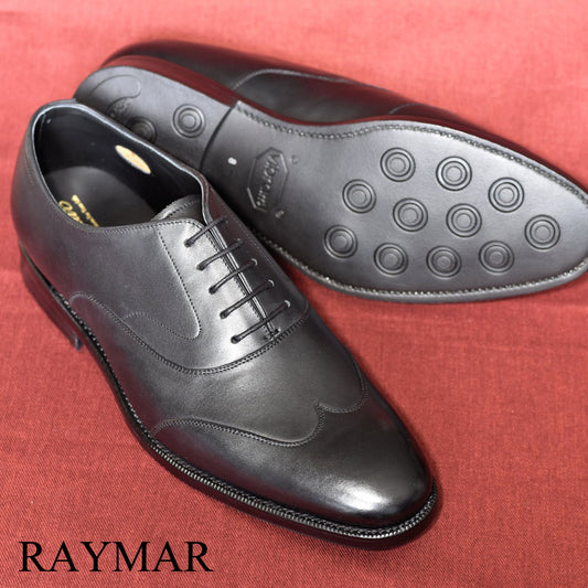 ビジネスシューズ 革靴 RAYMAR ブラインドブローグ ブラック オールウェザーシリーズ グッドイヤーウェルト 23.5cm‾28.0cm レイマー 全天候型モデル 内羽根 ラバーソール Vibram Riora