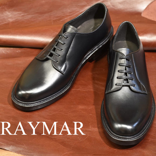 ビジネスシューズ 革靴 RAYMAR プレーントゥ ダービー ブラック Weinheimer グッドイヤーウェルト 23.5cm‾28.0cm レイマー ワインハイマー 外羽根 ラバーソール Vibram Orson ダブルソール